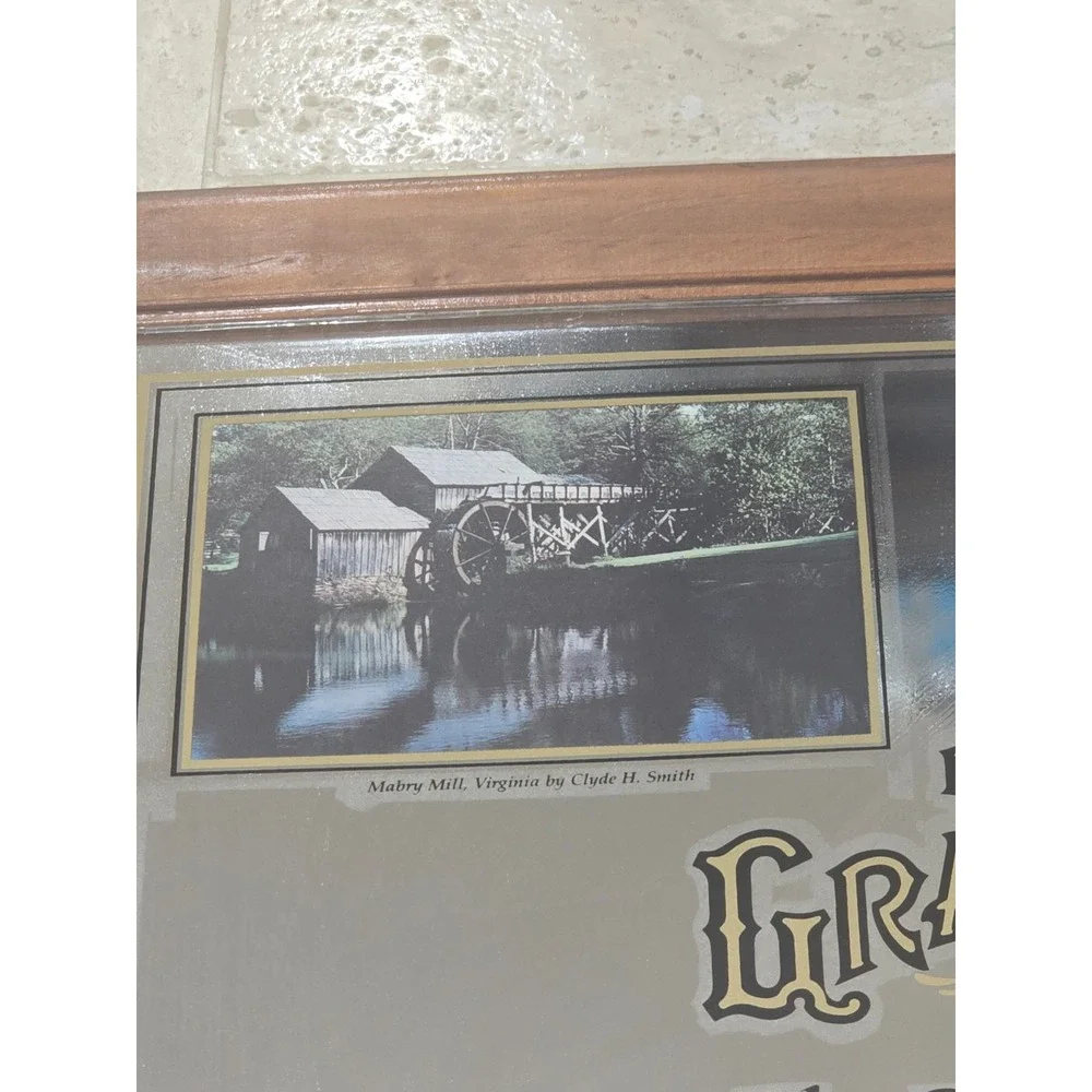 Vintage RARE Old Grand Dad Bourbon Whiskey Bar Mirror Landscapes Kentucky